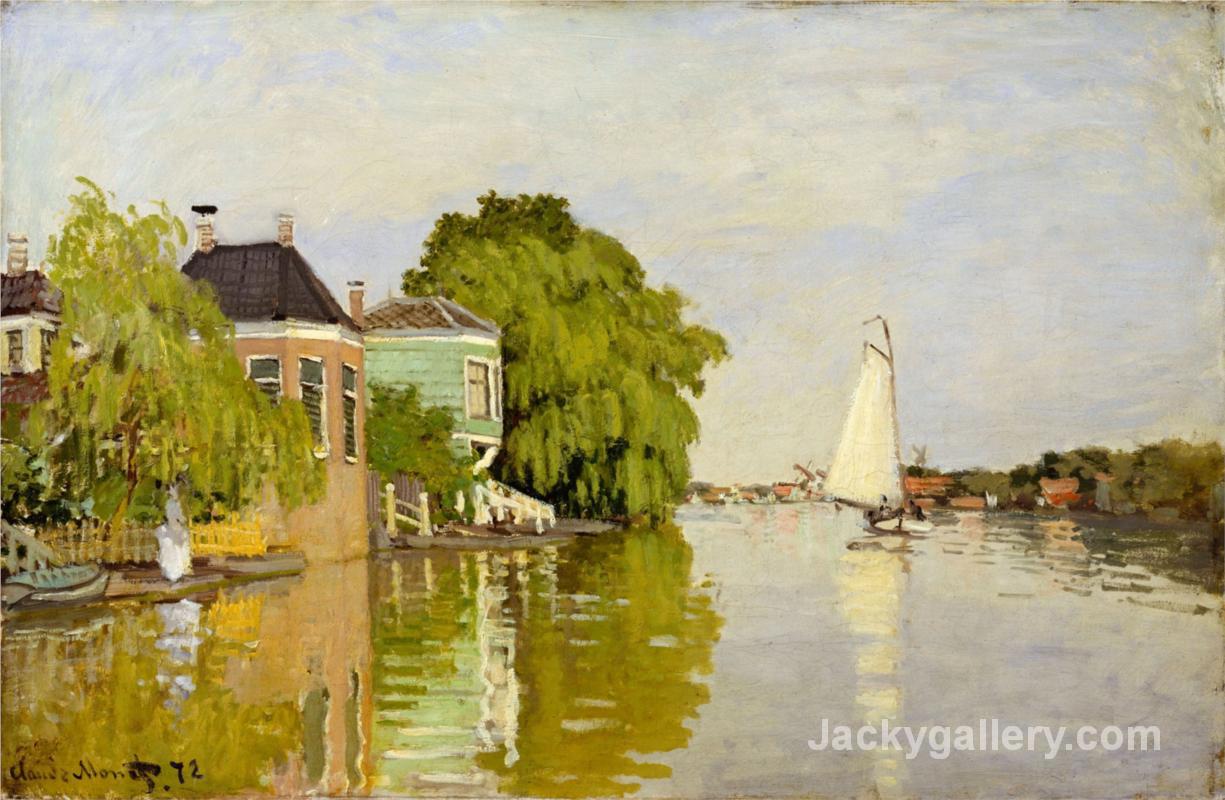 Houses on the Achterzaan by Claude Monet paintings reproduction